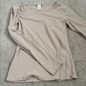 Women's Long Sleeve Beige Top
